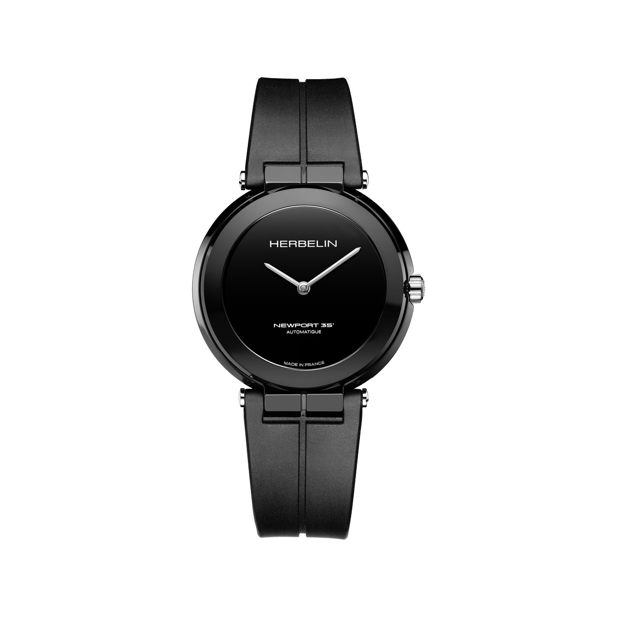 Montre MICHEL HERBELIN Newport femme automatique, bracelet silicone noir
