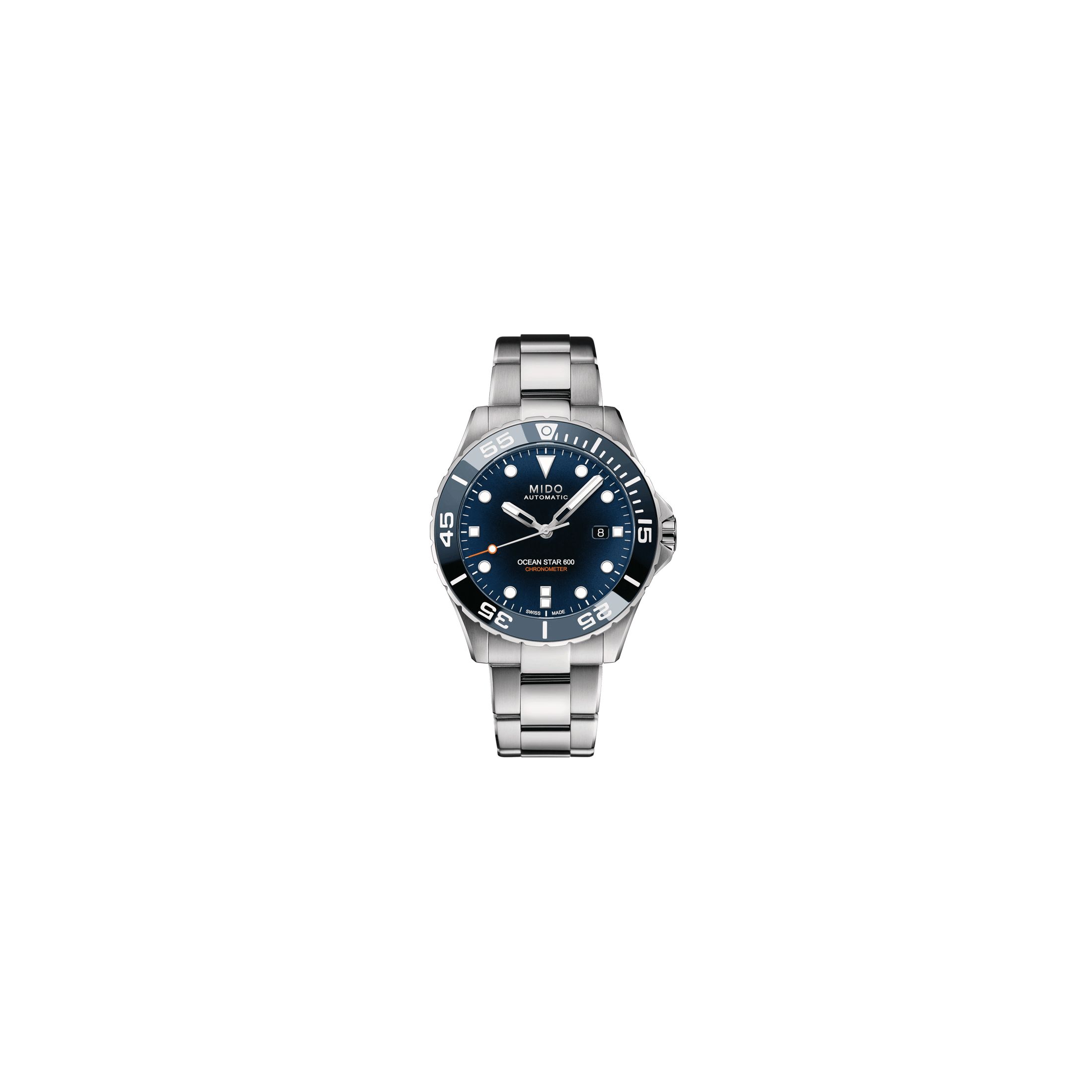 Montre Mido Ocean Star 600 Chronometer COSC automatique cadran bleu bracelet acier 43,5 mm