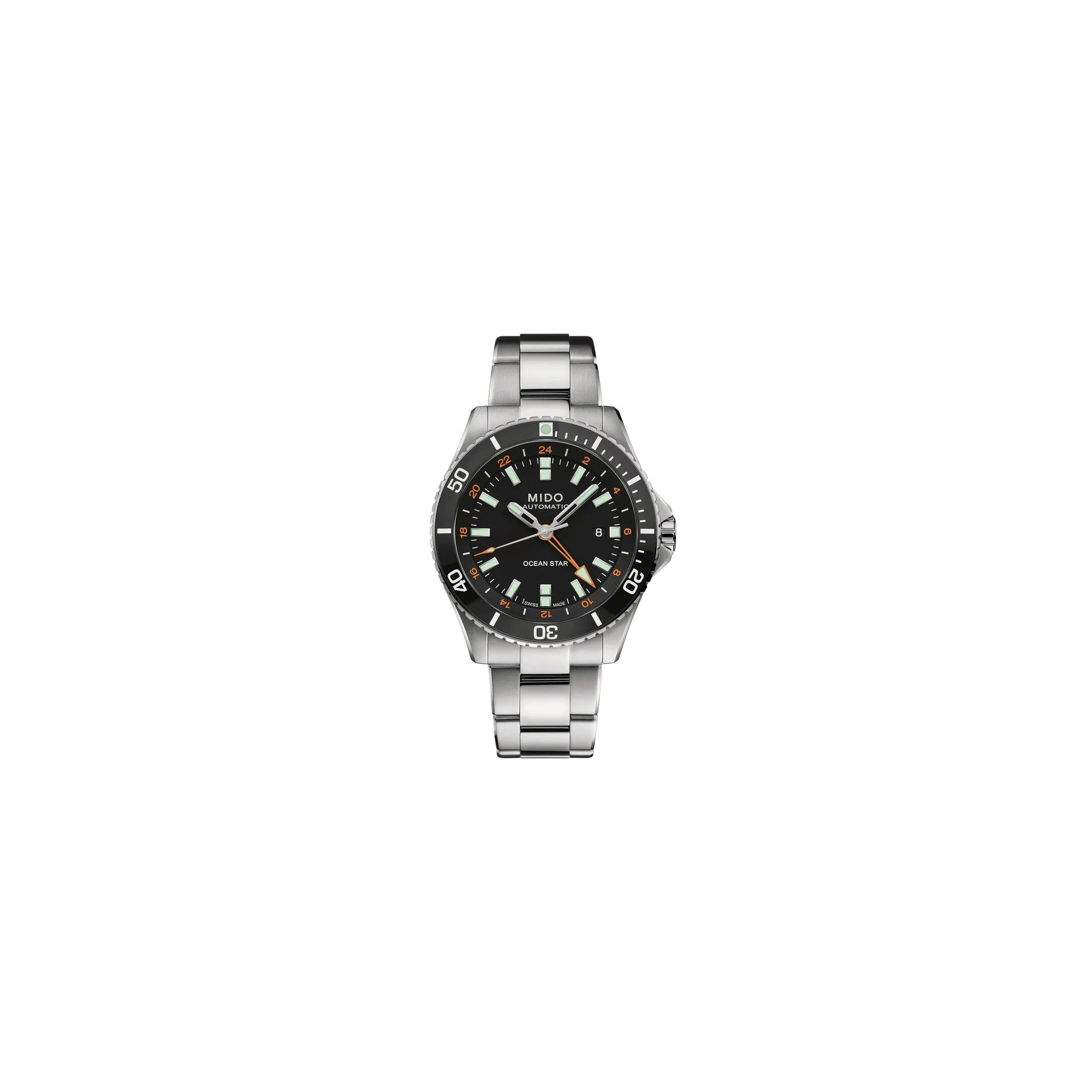 Montre Mido Ocean Star GMT automatique cadran noir bracelet acier 44 mm