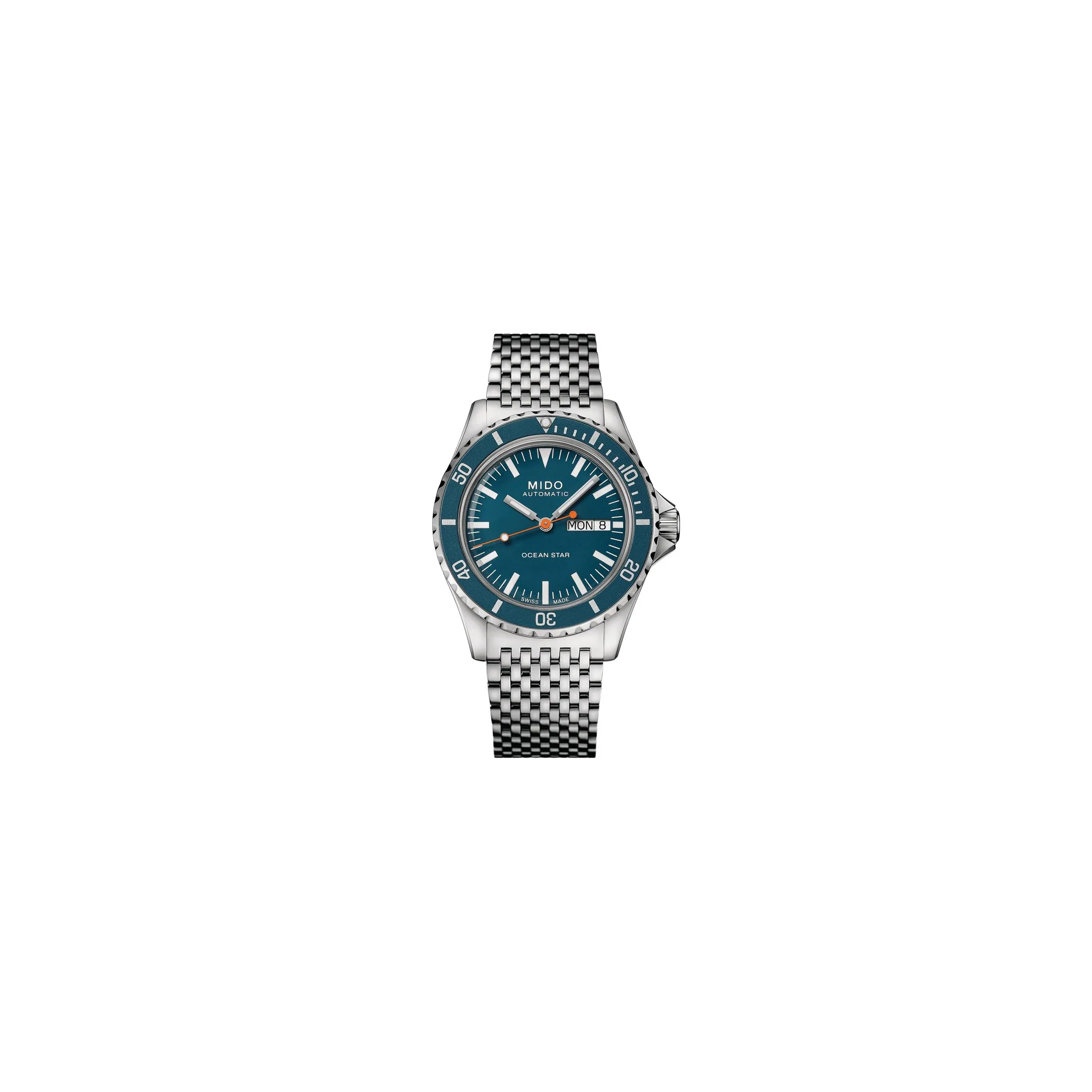 Montre Mido Ocean Star Tribute automatique cadran bleu bracelet acier 40,5 mm