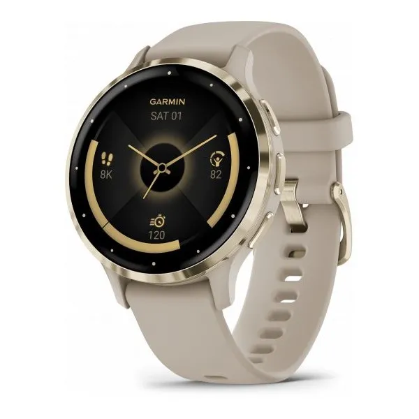 Montre Mixte Connectée GARMIN Venu 3S Soft Gold - 010-02785-02