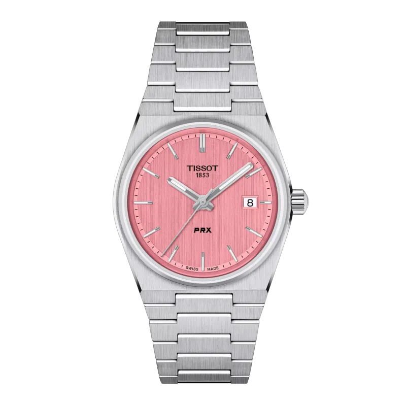 Montre Mixte Tissot PRX rose bracelet acier - Réf. T1372101133100
