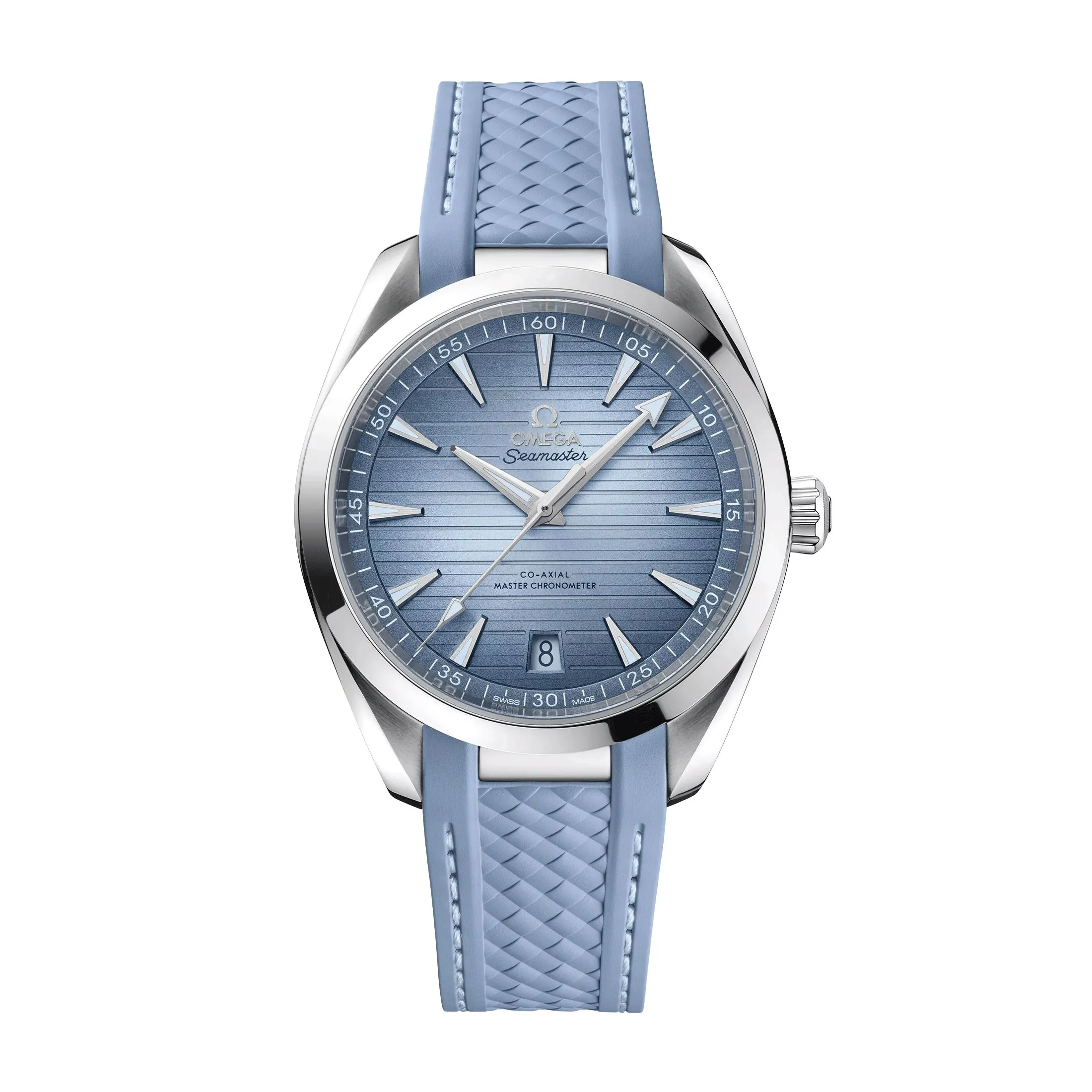 Montre Omega Seamaster Aqua Terra 150m 75ème Anniversaire Co-Axial Master Chronometer cadran bleu bracelet caoutchouc 41 mm