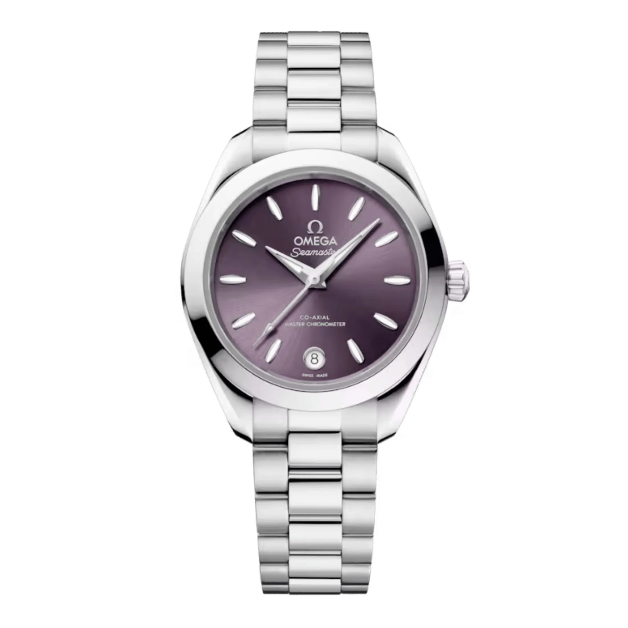 Montre Omega Seamaster Aqua Terra 150m automatique cadran lavande bracelet acier 30 mm