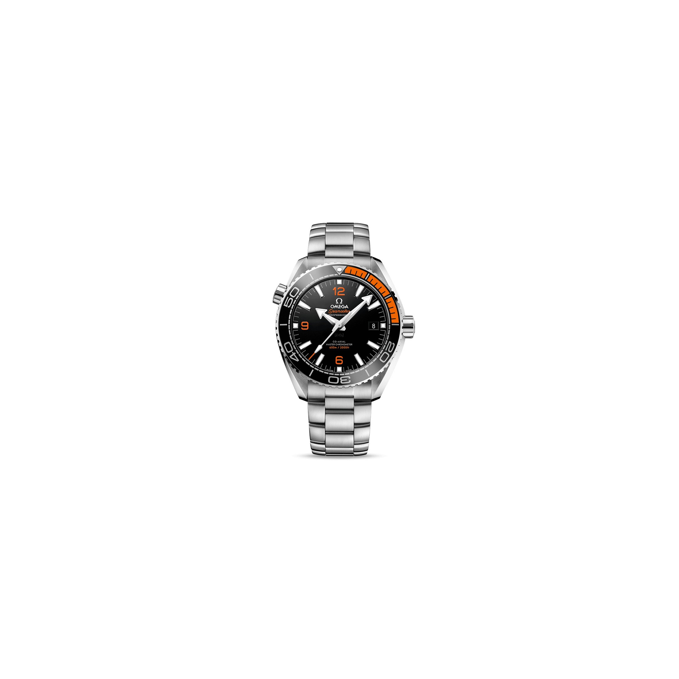 Montre Omega Seamaster Planet Ocean 600m Co-Axial Master Chronometer lunette orange bracelet acier 43,5 mm