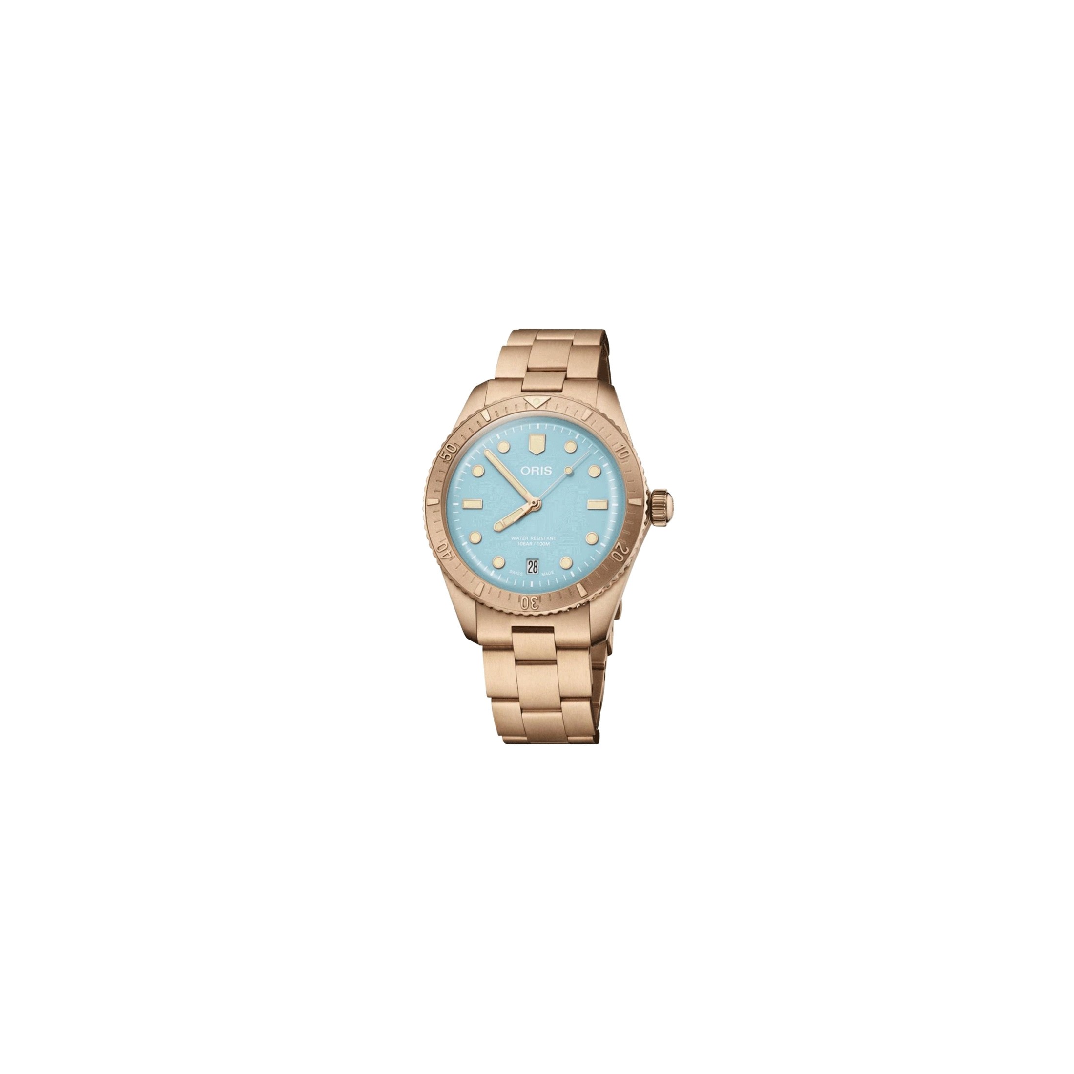 Montre Oris Divers Sixty-Five Bronze automatique cadran bleu bracelet bronze 38 mm