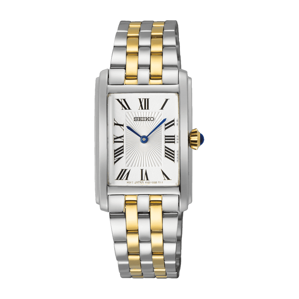 SEIKO Classic Women's Watch Two-tone rectangular steel