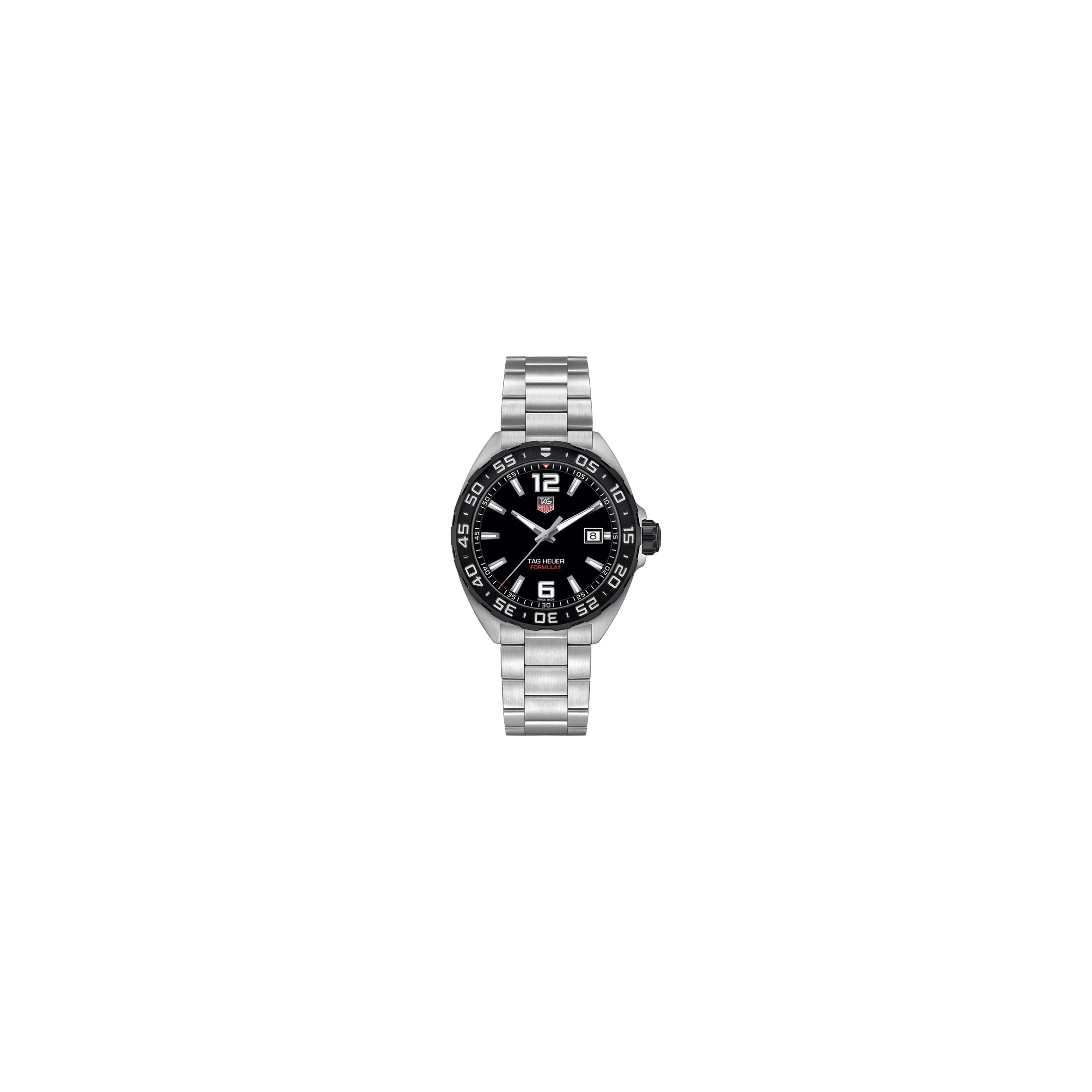 Montre TAG Heuer Formula 1 quartz cadran noir lunette noire bracelet acier 41 mm