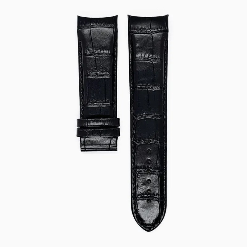 Tissot Bracelet cuir noir imitation alligator 24 mm XL - Réf. T610028594