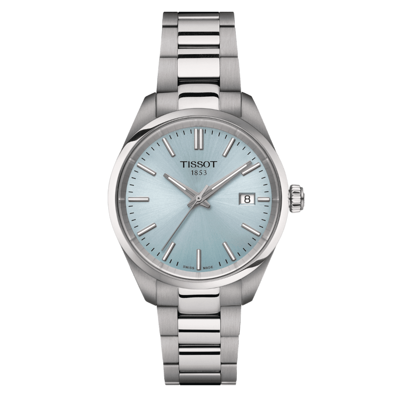 TISSOT PR100 Sky Blue Steel Watch 34mm