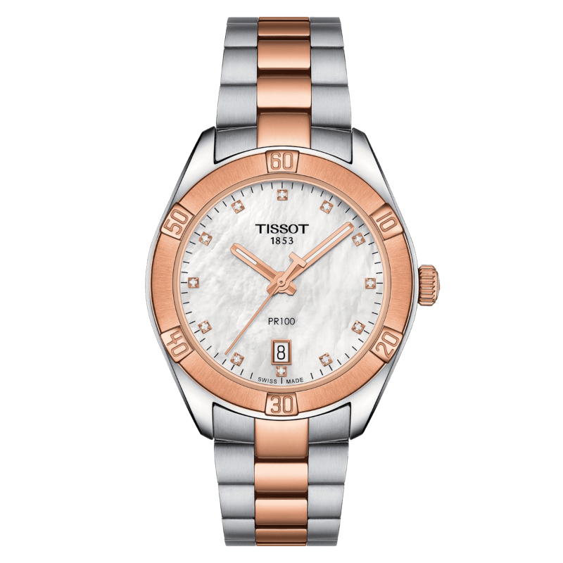 TISSOT PR100 Two-tone White Mother-of-Pearl Watch