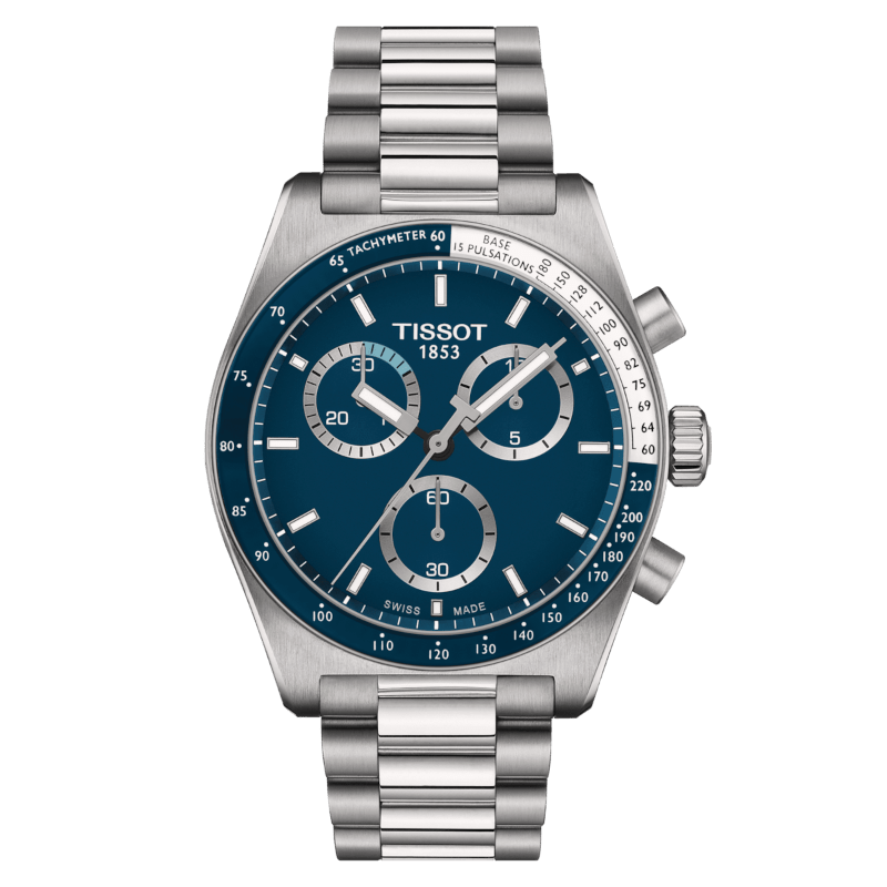 TISSOT PR516 Chrono Blue Steel Watch