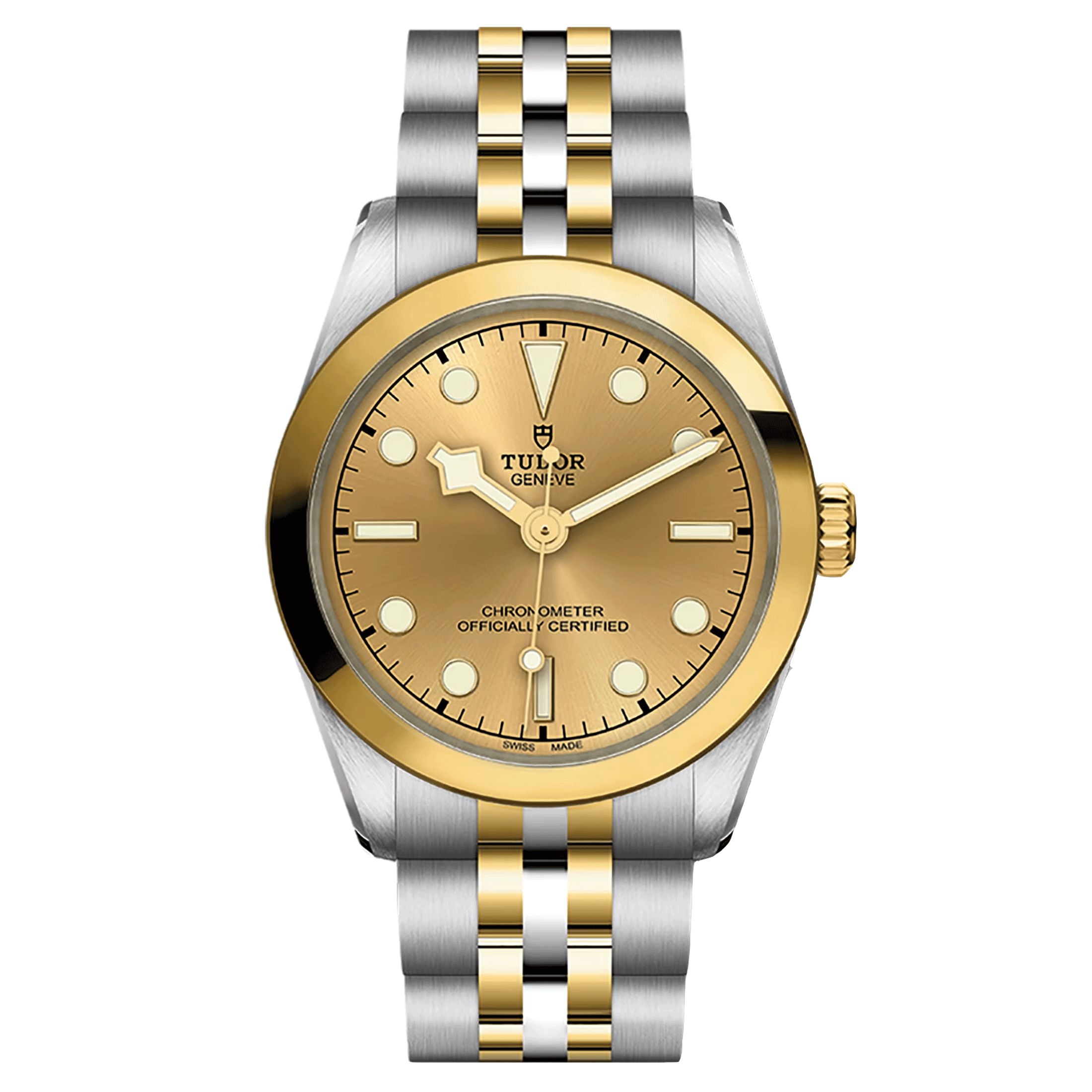 Montre Tudor Black Bay One 31 COSC S&G automatique cadran champagne bracelet acier et or jaune 31 mm