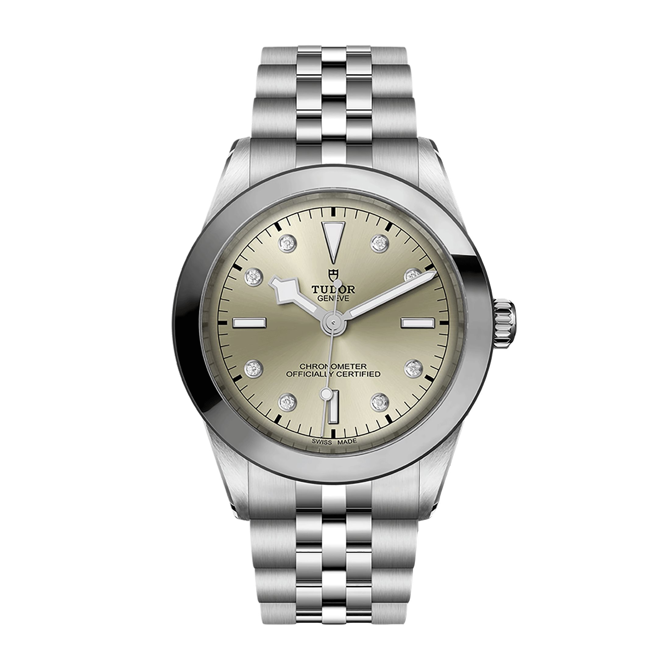 Montre Tudor Black Bay One 39 COSC automatique index diamants cadran champagne clair bracelet acier 39 mm