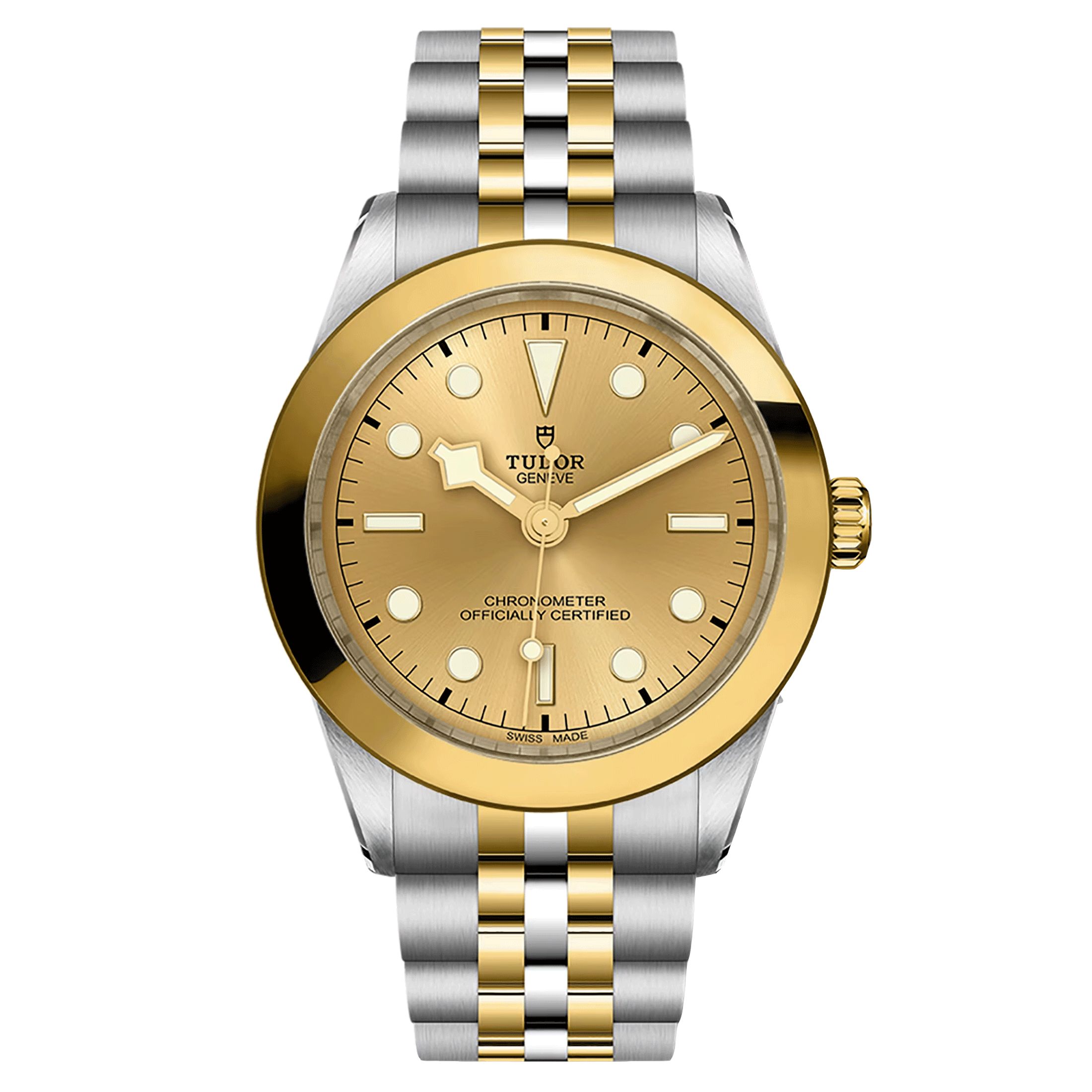 Montre Tudor Black Bay One 39 S&G automatique cadran champagne bracelet acier et or jaune 39 mm