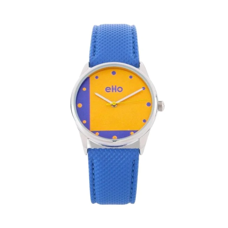 Montre Upcyclée eHo - Collection Color Block - Blue Machine