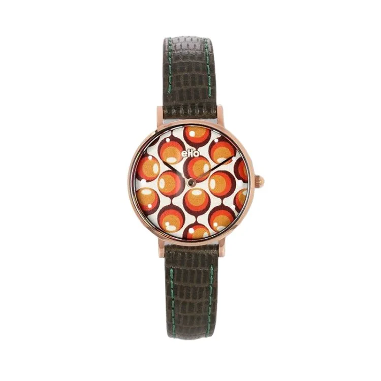 Montre Upcyclée eHo - Collection Sixties - Verte Bulle