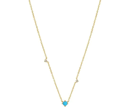 ANIA HAIE NAU001-02YG Terquoise & Sapphire Collier Femme or 14K, réglable