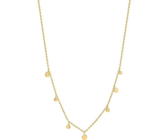 ANIA HAIE NAU001-05YG Or Mixed Disc Collier Femme Or 14K, réglable
