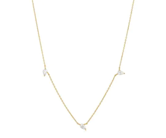 ANIA HAIE NAU007-02YG Afterglow Collier femme avec saphir blanc en or 14C, réglable