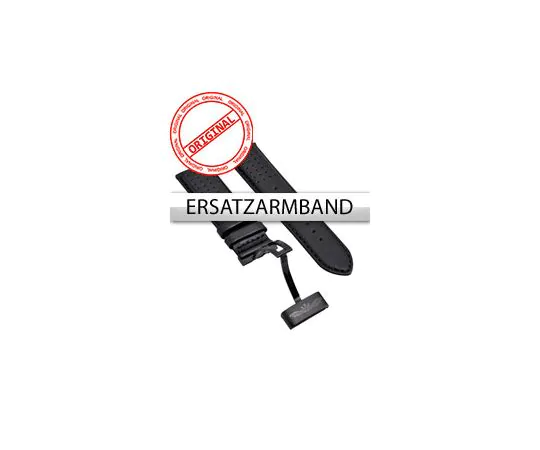 Perigaum Bracelet de rechange cuir P-1001 noir sans boucle 24 mm