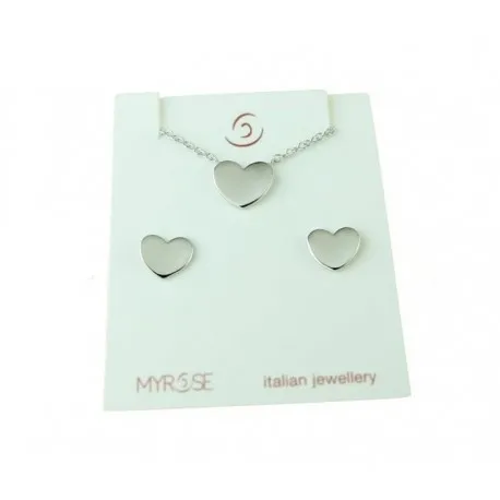 Parure con cuori a lastra ondulata