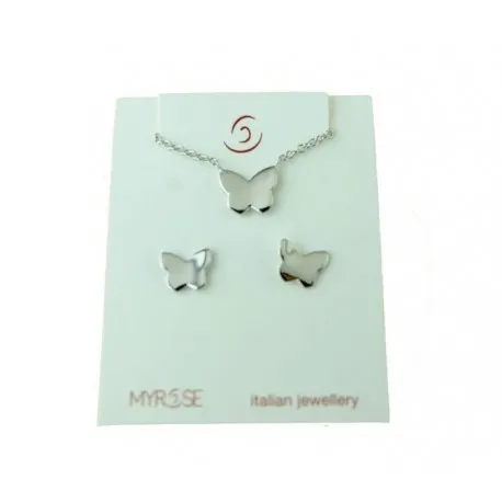 Parure con farfalle a lastra ondulata