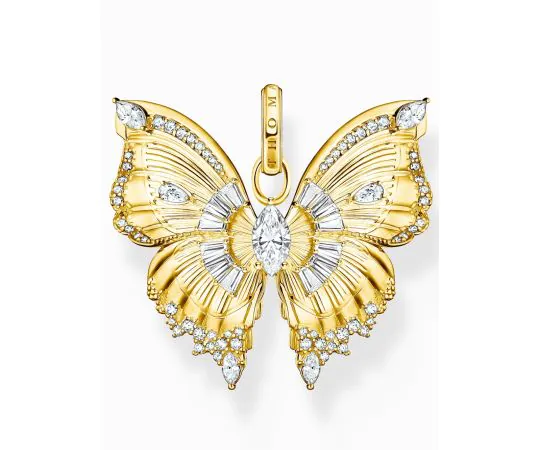 Thomas Sabo PE984-414-14 Pendentif butterfly avec pierres plaquée or Femmes