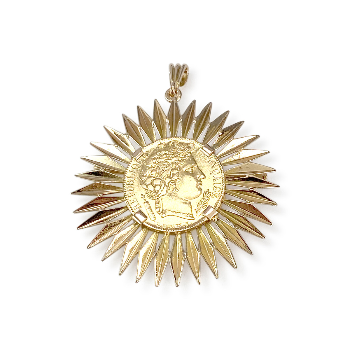 Pendentif broche d'occasion or 750 jaune porte pièce