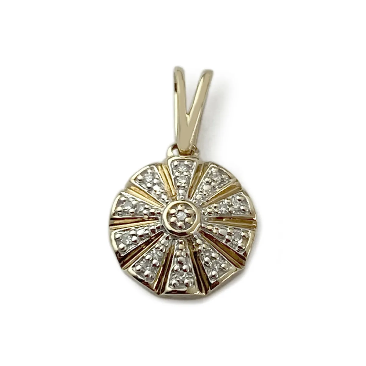 Pendentif d'occasion or 375 2 tons diamants