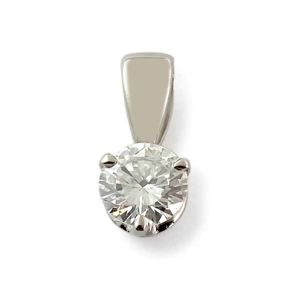 Pendentif d'occasion or 750 blanc diamant 0.60 carat