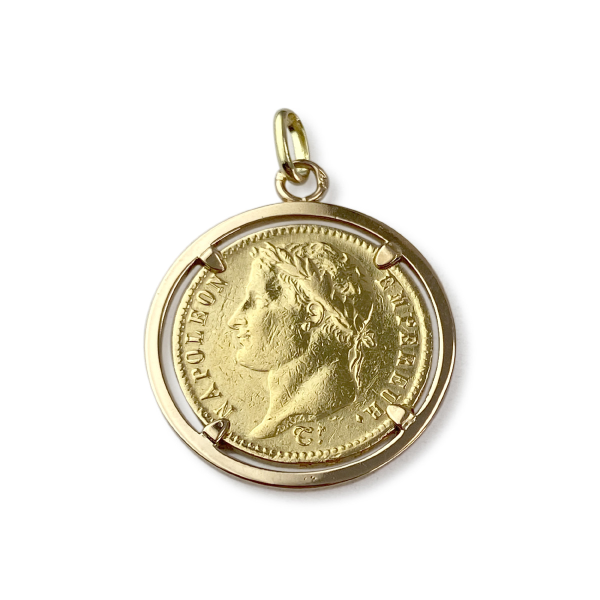 Pendentif d'occasion or 750 jaune porte pièce "napoléon 20 francs 1810"