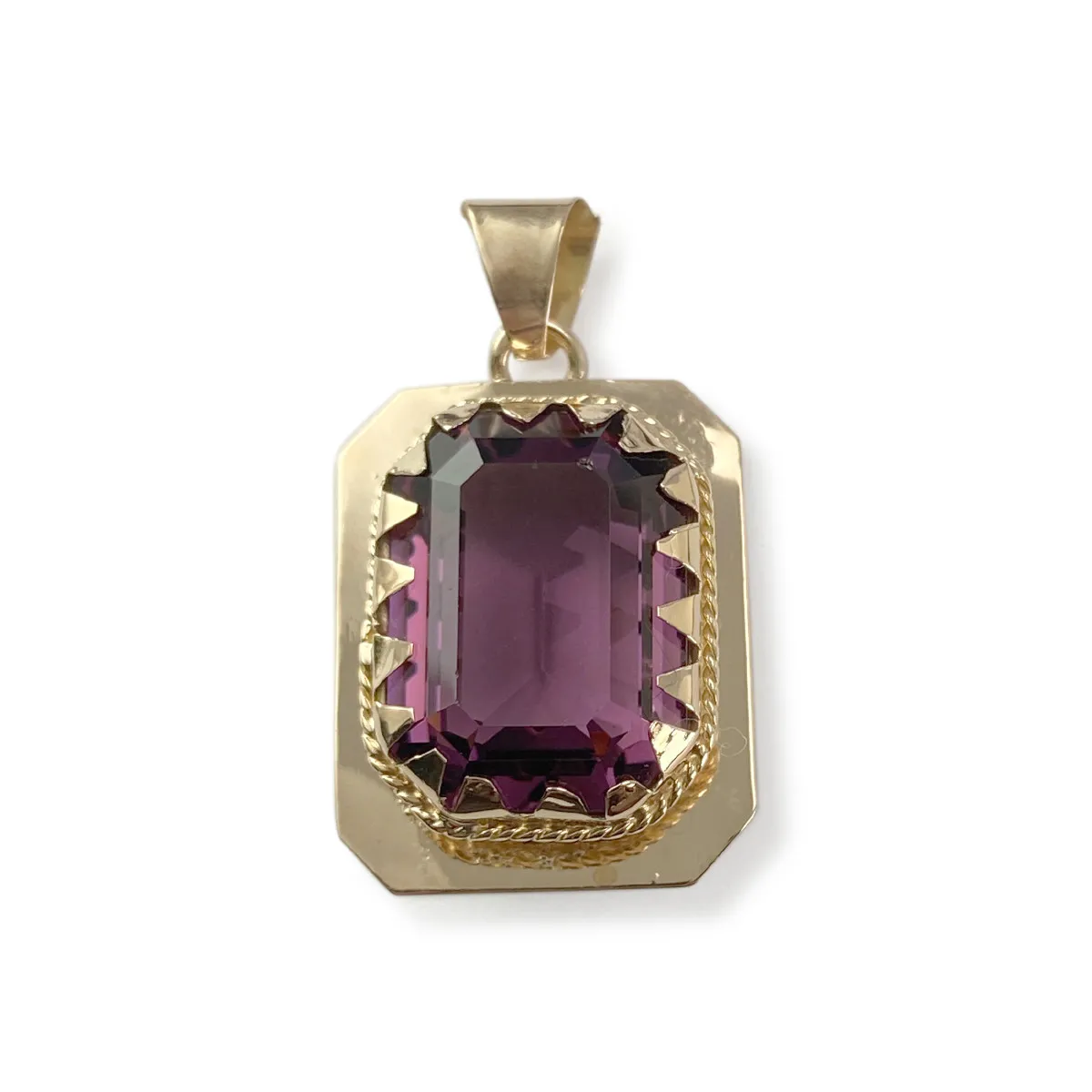 Pendentif d'occasion or 750 verre violet