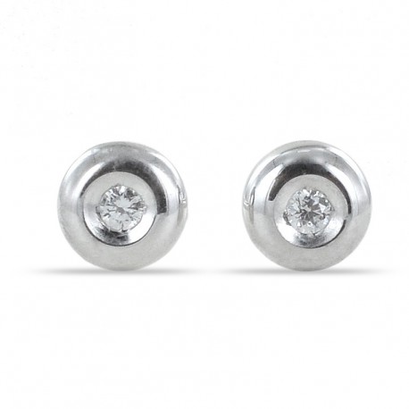Petites boucles d'oreilles point clair Cipollina en or blanc et diamants ct. 0,03 G VS 00397