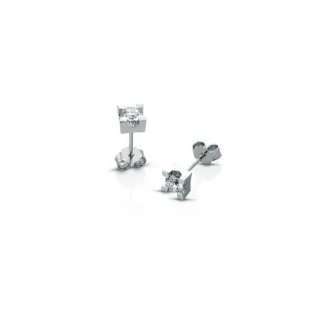 Petites boucles d'oreilles point de lumière avec diamants 0,14 G carat