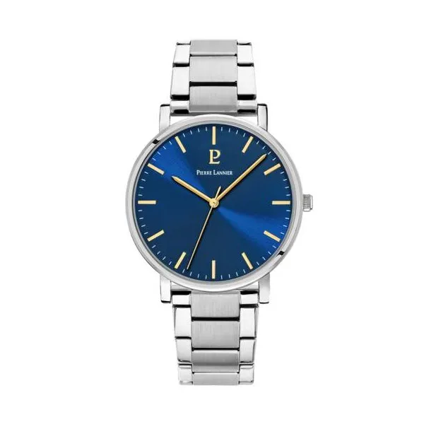 Pierre Lannier - Montre Homme - Essential - Braceelt Acier - Cadran Bleu - Ref 251G161