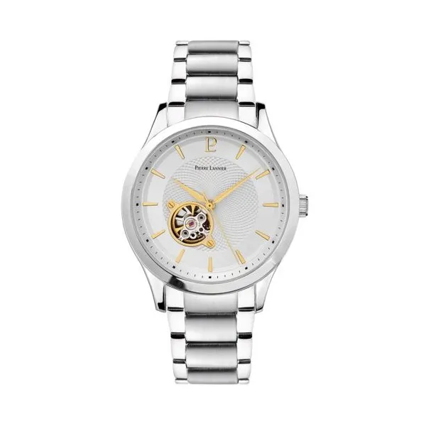 Pierre Lannier - Montre Homme - Fleuret - Cadran Argenté - Bracelet Acier Argenté - Ref 336B121