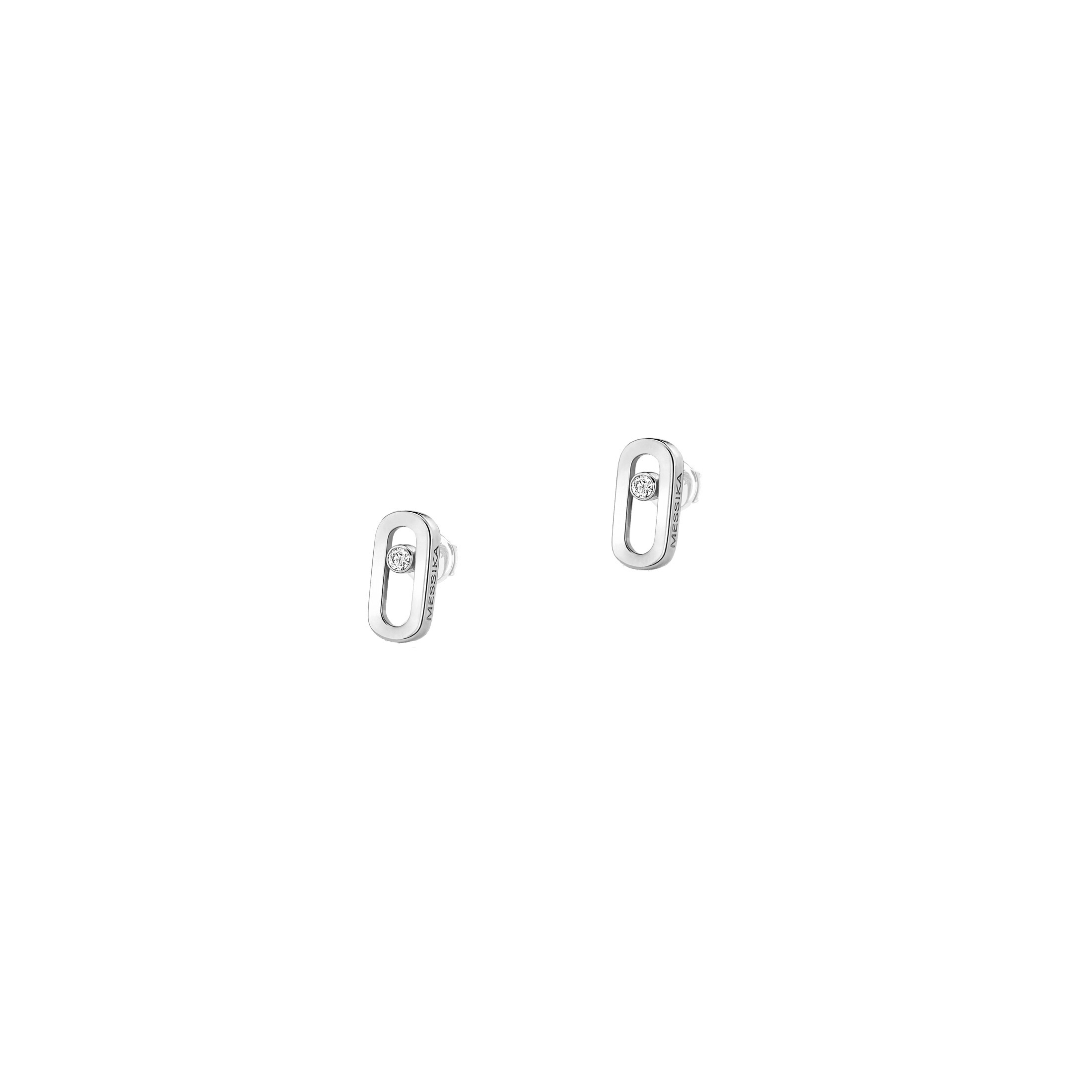 Puces d'oreilles Messika Move Uno en or blanc et diamant