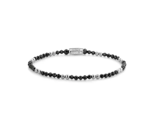 Rebel & Rose RR-30005-S-S Bracelet Black & Silver Glam Rocks