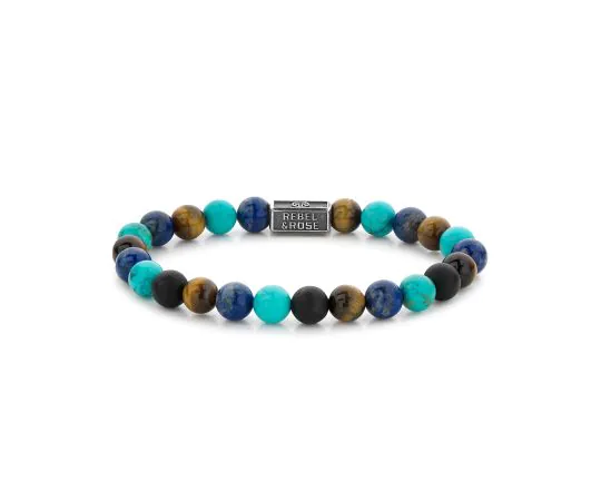 Rebel & Rose Bracelet Mix Turquoise 925 RR-8S006-S-L Homme