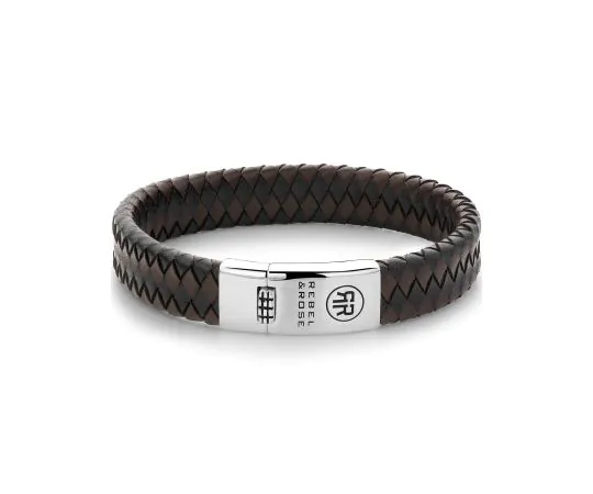 Rebel & Rose Bracelet Braided Flat RR-L0126-S-L+ Homme