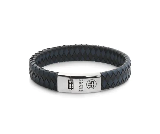 Rebel & Rose RR-L0177-S-L Bracelet Braided Flat 925 Black & Blue