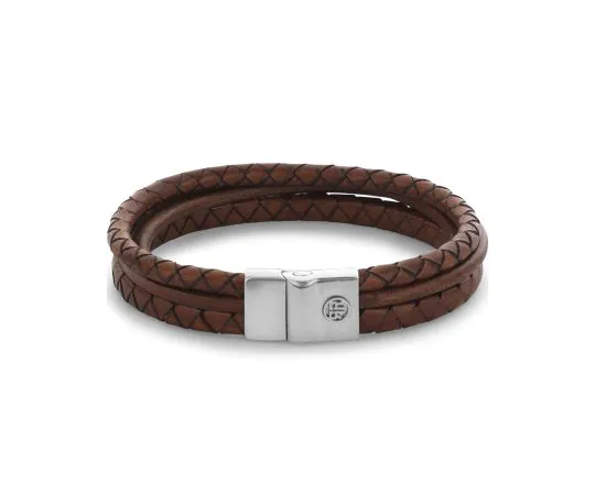 Rebel & Rose RR-M0056-S-L Bracelet Full Metal Premium Combo 12mm Cognac