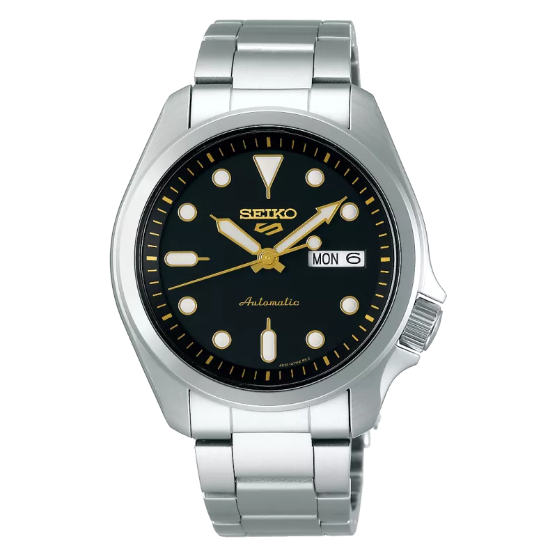 Montre Homme Seiko 5 Sport Automatique acier cadran noirSRPE57K1