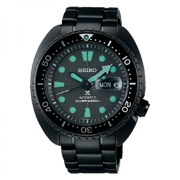 Seiko - Montre Homme Prospex Automatique Homme Noire King Turtle Night Vision Diver'S - Ref SRPK43K1