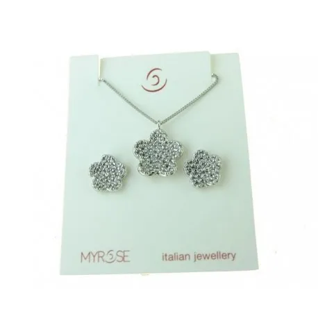 Sertie de fleurs pavées de zirconium P2885B