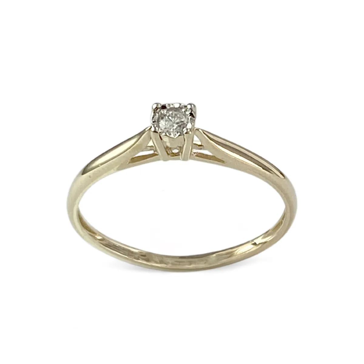 Solitaire d'occasion or 375 2 tons diamant