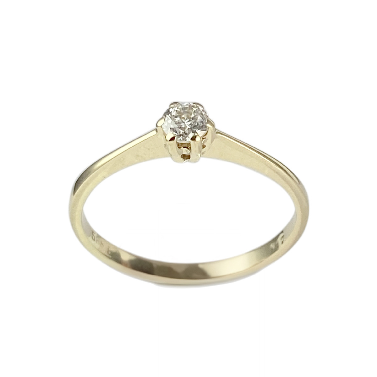 Solitaire d'occasion or 585 jaune diamant