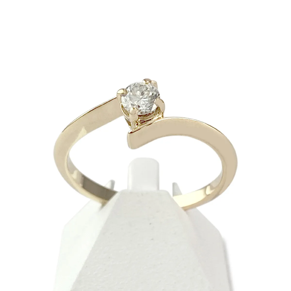 Solitaire d'occasion or 750 jaune diamant 0.25 carat