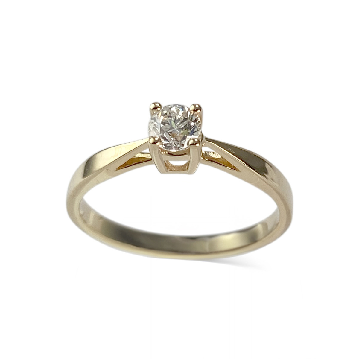 Solitaire d'occasion or 750 jaune diamant